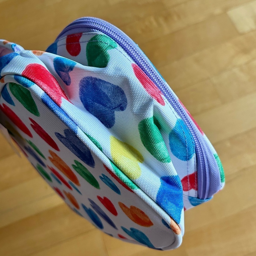 Travelers Club HEARTS Insulated Lunch Cooler Bag, Rainbow, White, Purple, 10 in - Picture 11 of 17
